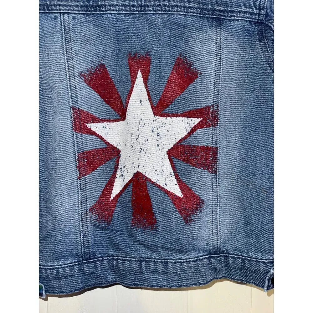 Marvel America Chavez Denim Jean Jacket Size‎ Large